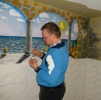Arbeit an einem Wandbild (2009)